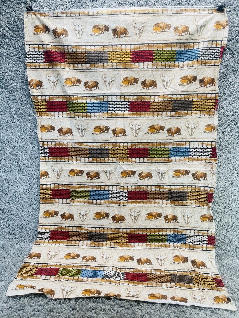 Cowboy Fabric Cattle Essential Cowboy Stripe Cotton Riverwoods 26"x41" Fabric